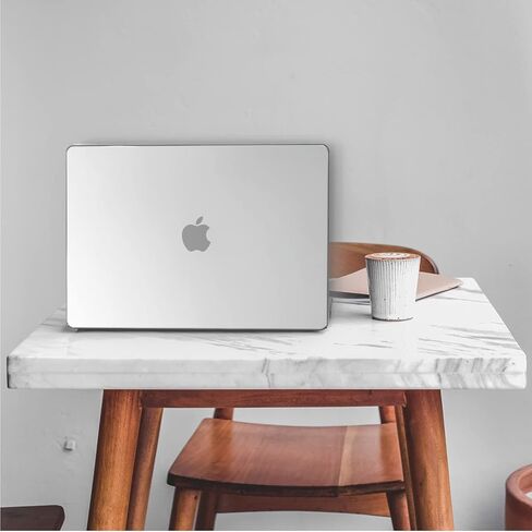 حافظة لجهاز MacBook Air 13.6 بوصة تم إصدارها 2022-2024 (موديل A3113 M3 A2681 M2 Chip) حافظة كمبيوتر محمول صلبة من البلاستيك مع واقي لوحة المفاتيح وواقي شاشة، شفاف 01 in Kuwait