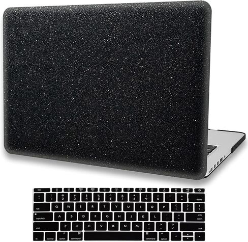 Glitter Black Hard Case Compatible with MacBook Pro 16 Inch Case 2021 Release Model A2485 M1 Pro/M1 Max Chip with Touch ID,AMCJJ Shiny Plastic Laptop Hard Shell Cover & Keyboard Cover Skin in Saudi Arabia