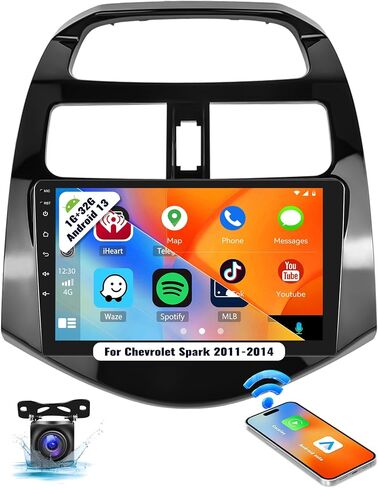 Android 13 Car Stereo for Chevrolet Chevy Spark 2011-2014 with Wireless Apple Carplay&Android Auto,9 Inch Touch Screen Car Radio with GPS WiFi Bluetooth FM/RDS Radio SWC AUX-in +Backup Camera[1+32G] in Saudi Arabia