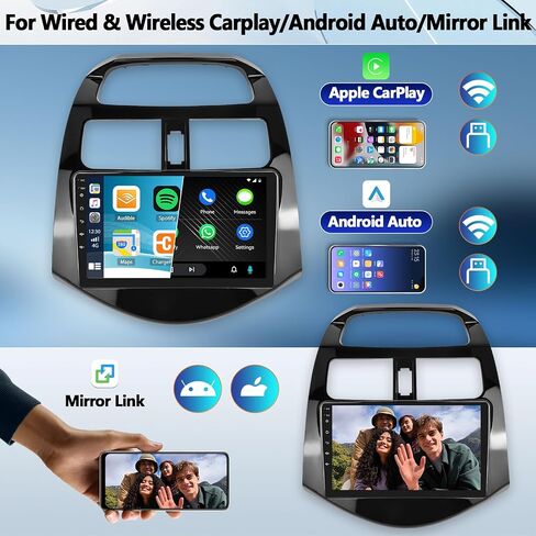 Android 13 Car Stereo for Chevrolet Chevy Spark 2011-2014 with Wireless Apple Carplay&Android Auto,9 Inch Touch Screen Car Radio with GPS WiFi Bluetooth FM/RDS Radio SWC AUX-in +Backup Camera[1+32G] in Saudi Arabia