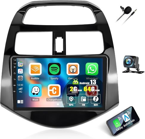Android 13 Car Stereo for Chevrolet Chevy Spark 2011-2014 with Wireless Apple Carplay&Android Auto,9 Inch Touch Screen Car Radio with GPS WiFi Bluetooth FM/RDS Radio SWC AUX-in +Backup Camera[1+32G] in Saudi Arabia