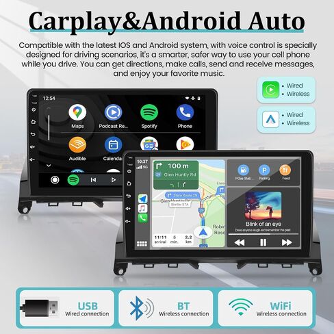 [2+64G] Android Car Stereo for Mercedes Benz C Class W204 S204 2006-2011 - Wireless Apple Carplay & Android Auto - 9 Inch Touchscreen Benz Radio - WiFi GPS Bluetooth + AHD Backup Camera in Saudi Arabia