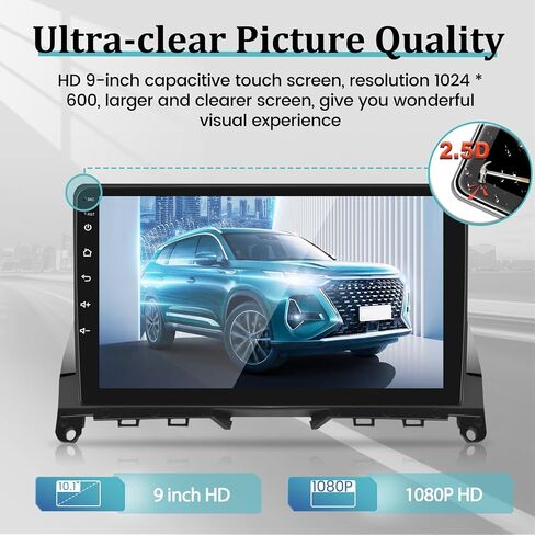 [2+64G] Android Car Stereo for Mercedes Benz C Class W204 S204 2006-2011 - Wireless Apple Carplay & Android Auto - 9 Inch Touchscreen Benz Radio - WiFi GPS Bluetooth + AHD Backup Camera in Saudi Arabia