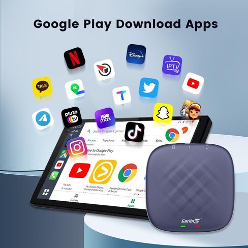 CarlinKit Ai Box CarPlay محول لاسلكي صندوق الوسائط المتعددة لسيارة CarPlay السلكية. التوصيل والتشغيل السلكي إلى CarPlay Android Auto، QCM6125 8-core 4G+64G WiFi 2.4G+5G Bluetooth 4.2 BLE+5.0 BLE in Saudi Arabia
