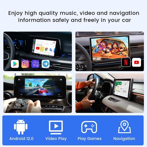 CarlinKit Ai Box CarPlay Wireless Adapter Multimedia Box for Wired CarPlay Car. Plug and Play Wired to Wireless CarPlay Android Auto, QCM6125 8-core 4G+64G WiFi 2.4G+5G Bluetooth 4.2 BLE+5.0 BLE in Saudi Arabia