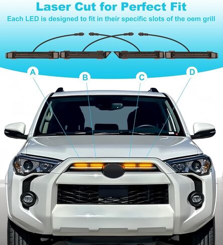 Grill Lights for 4Runner 2020-2023 2024 Rapto r Lights TR D Off Road/Sport Sr5 Limited Nightshade OEM Grill Amber Lights in Kuwait