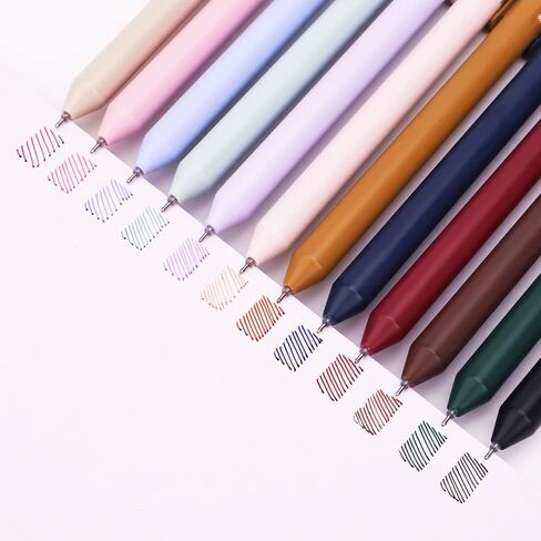 12Pcs Aesthetic Gel Pens,0.5mm Retractable Fine Point Pens,Assorted Colors,Smooth Writing,Fast Dry,Comfortable Grip,Cute Pens for Journaling Note Taking in Kuwait