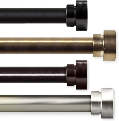 Rod Desyne Charlene 13/16" Single Curtain Rod, 48-84 inch, Black in Kuwait