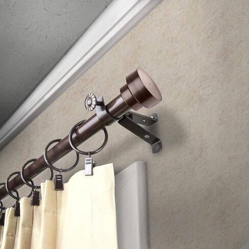 Rod Desyne Charlene 13/16" Single Curtain Rod, 48-84 inch, Black in Kuwait