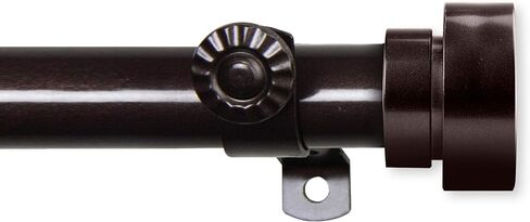 Rod Desyne Charlene 13/16" Single Curtain Rod, 48-84 inch, Black in Kuwait
