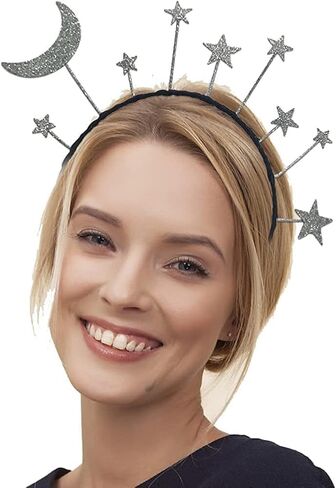 عصابة رأس على شكل نجمة القمر مكونة من قطعتين من عصابات الرأس الفضائية وعصابة رأس على شكل كوكب وغطاء رأس على شكل قمر لحفلات أعياد الميلاد in Kuwait