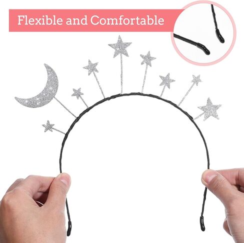 عصابة رأس على شكل نجمة القمر مكونة من قطعتين من عصابات الرأس الفضائية وعصابة رأس على شكل كوكب وغطاء رأس على شكل قمر لحفلات أعياد الميلاد in Kuwait