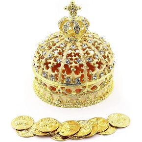 Elegant Wedding Gold Crown Arras with 13 Coins Set GC01