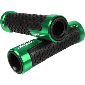 CNC Aluminum Non-Slip Anti Vibration Motorcycle Handlebar Grips for Ninja 400 250R 300R 250 650 1000SX Green