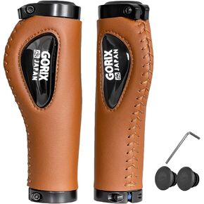 GORIX Bike Leather Ergo Grip Antique Handlebar Bicycle Cycling (GX-501)