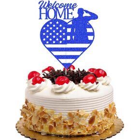 Welcome Home Cake Topper - Retiring from the Army, Military Soldier Silhouette Cake Topper, Housewarming/New Home Soldier Cake Decor