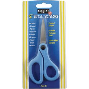 Sargent Art 22-0905 5-Inch Childs Safety Scissors, Pointed Tip Stainless Steel Blade, Blue Handle
