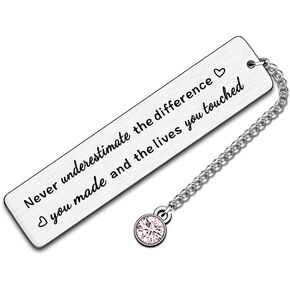 Coworker Colleague Appreciation Thank You Gifts Bookmark for Women Employees Volunteers Never Underestimate The Difference You Made Book Mark for Staff Social Workers Gifts