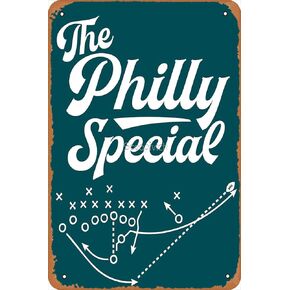 Yzixulet The philly special script sports font Poster Metal Tin Sign Vintage 8x12 Inch