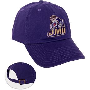Desert Cactus James Madison University Baseball Hat Dukes JMU Brimmed Embroirderd Cap Adjustable Cloth Strap Adult (Style B) Purple