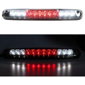 Youxmoto 3rd Brake Light Fit For Chevy 2007-2013 Silverado/GMC Sierra 1500 2500HD 3500HD LED Third Brake Light Cargo Light High Mount Stop Light 25890530 (Chrome Housing/Red Lens)
