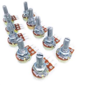 10pcs 20K ohm Linear Taper Rotary Potentiometer Panel Pot B20K 20mm