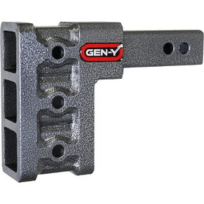 GEN-Y GH-303 MEGA-Duty Adjustable 5" Drop Hitch Only for 2" Receiver - 10,000 LB Towing Capacity - 1,500 LB Tongue Weight