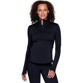 RBX Active Women's Lightweight Mock Neck Fleece Lined Zip Up Pullover Athletic Running Shirt