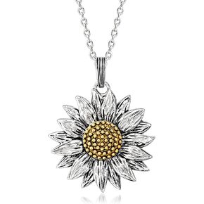 Ross-Simons Sterling Silver and 14kt Yellow Gold Sunflower Pendant Necklace. 18 inches