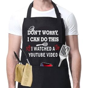 Funny Apron for Men Women, Father's Day Gifts, Gifts for Mom,Birthday Gifts for Men Women，Cooking Grilling Apron in Kuwait