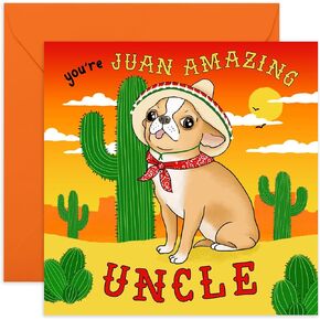 CENTRAL 23 Uncle Birthday Card - Greeting Cards for Uncle Tio - 'Juan Amazing Uncle' - From Niece Nephew Sobrina Sobrino - Fathers Day Card - Comes with Fun Stickers
