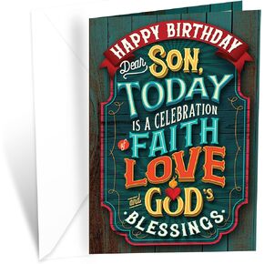بطاقة عيد ميلاد دينية من Prime Greetings للحفيدة، مصنوعة في أمريكا، صديقة للبيئة، بطاقة سميكة مع مظروف ممتاز 5 بوصة × 7.75 بوصة، معبأة في بريد واقٍ