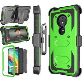 Njjex Motorola Moto G6 Play Case, Moto G6 Forge Holster, Moto E5 5.7" Case (XT1920DL), [Nbeck] Heavy Duty Built-in Screen Protector Rugged Locking Swivel Belt Clip Kickstand Hard Shell Cover [Black]