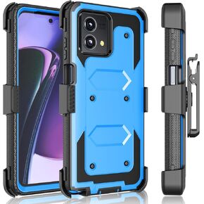 Tekcoo Holster Case for Motorola Moto G Stylus 5G | 2023 Only | XT2315 [Tshell] Shock Absorbing [Built-in Screen] [Kickstand Locking Belt Clip] Carrying Secure Swivel Defender Full Body Cover - Black in Kuwait