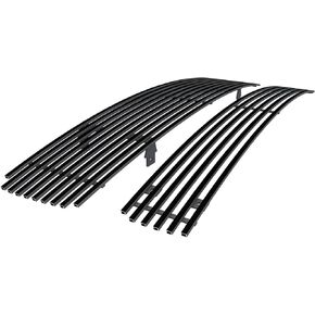 APS Compatible with Nissan Maxima 2009-2014 Stainless Steel Black 8x6 Horizontal Billet Grille Insert Combo N87774J