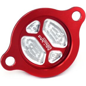 JFG RACING Motorcycle Billet Oil Filter Cover Cap Trim For CRF250R 2004-2009, CRF250X 2004-2017 Dirt Bike, RED