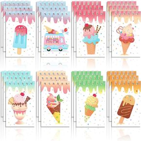BANBALLON Ice Cream Party Favors Ice Cream Theme Notepads Ice Cream Mini Notebooks For Classroom Rewards Ice Cream Birthday Party Summer Dessert Party Supplies