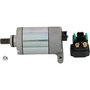 Starter & Relay Compatible with 2009-2015 Yamaha Grizzly 550 2009-2023 Grizzly 700 2016-2023 Kodiak 700 Replace# 28P-81890-00-00 28P-81890-01-00 19500 410-58036 SMU0512 SM17 YA-125N