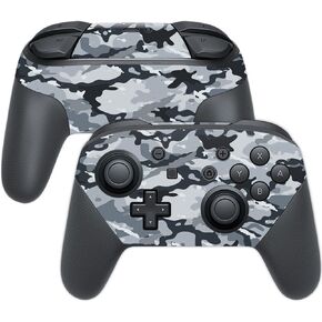 MightySkins Skin Compatible with Nintendo Switch Pro Controller - Gray Camouflage | Protective, Durable, and Unique Vinyl Decal wrap Cover | Easy to Apply, Remove, and Change Styles | Made in The USA