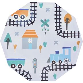 Train Party Plates| Steam Train Plates (Pack of 8) |Train Birthday Party |Train Party Decorations |Vintage Steam Train Paper Plates |Steam Train Party Plates