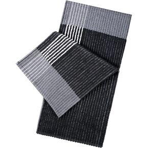 Mixweer 4 Pcs 22" x 42" Large Caddie Style Golf Towel Cotton Caddy Towel Camping Towels for Golfers Players Tour Club (White with Black,Blue Stripe)