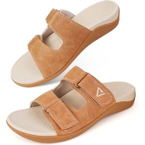 V.Step Orthopedic Slides with Arch Support for Women Men, Adjustable Orthotic Sandals for Plantar Fasciitis Pain Relief Indoor Outdoor Black W6/M5 in Kuwait