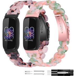 FitTurn Resin Bands Compatible with Fitbit inspire 3 Health & Fitness Tracker Watch, Replacement Stylish Bracelet Resin Sport Strap Wristbands for Fitbit inspire 3 for Women Men Girl Boy