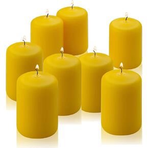 Citronella Pillar Candle - Set of 8 Citronella Candles - 3 inch Tall, 2 inch Thick - 18 Hour Burn Time for Indoor/Outdoor Use