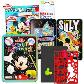 Mickey Mouse Scratch Art for Kids, Toddlers - Bundle with Scratch Book for Kids Featuring Mickey Mouse Plus Mickey Mess Free Imagine Ink, More | Scratch Reveal Books for Kids