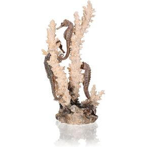 biOrb Medium Seahorse Sculpture, Ceramic Resin Centerpiece for Freshwater and Marine Aquariums, Beige/Tan