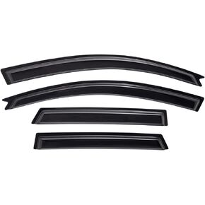Lightronic WV94909 Outside-Mount Side Window Visors Deflectors Vent Rain Guards, Dark Smoke, 4-Pieces Set, Fits 2004-2009 Mazda 3 Hatchback (EXCLUDES Sedan)