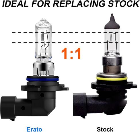 Erato 9006/HB4 مصباح أمامي هالوجين 12 فولت 55 واط/60 واط أضواء الضباب 4300 كيلو أبيض دافئ بديل للمصابيح الأمامية لـ P22d (عبوتان) in Kuwait