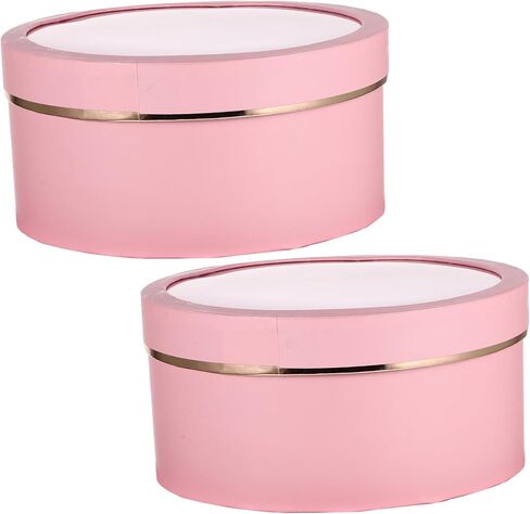 Anneome 2pcs Boxes round snack Flower boxes chocolate box flower box wrapping flowers bouquet round floral boxes candy pink Cajas flowers fresh flowers packing box in Saudi Arabia
