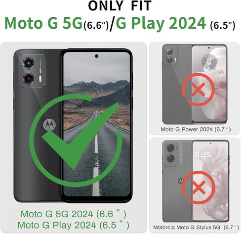 SUANPOT for Motorola Moto G 5G 2024/G Play 2024 Wallet case with RFID Blocking Credit Card Holder,Flip Book PU Leather Protective Cover Women Men for Moto G 5G 2024/G Play 2024 Phone case Black in Saudi Arabia